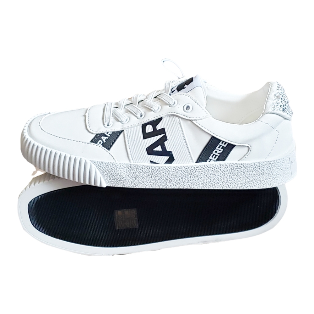KARL LAGERFELD Jaylee Logo Printed Lace-Up Sneakers NEW NO BOX - Picture 2 of 4